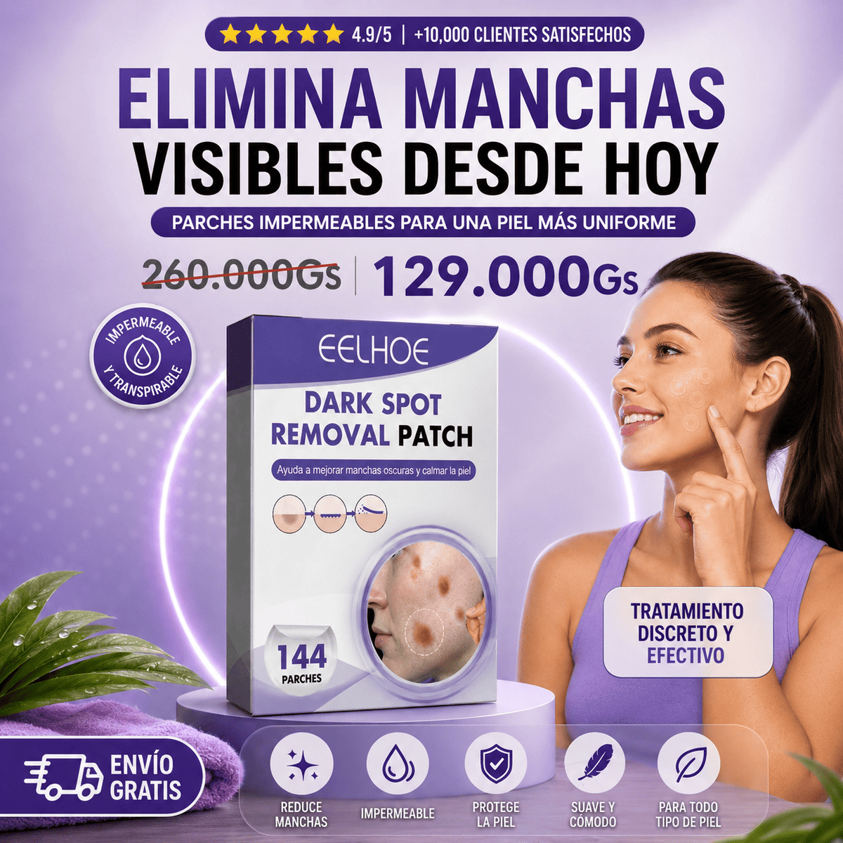 Parche para eliminar acné y punto negro