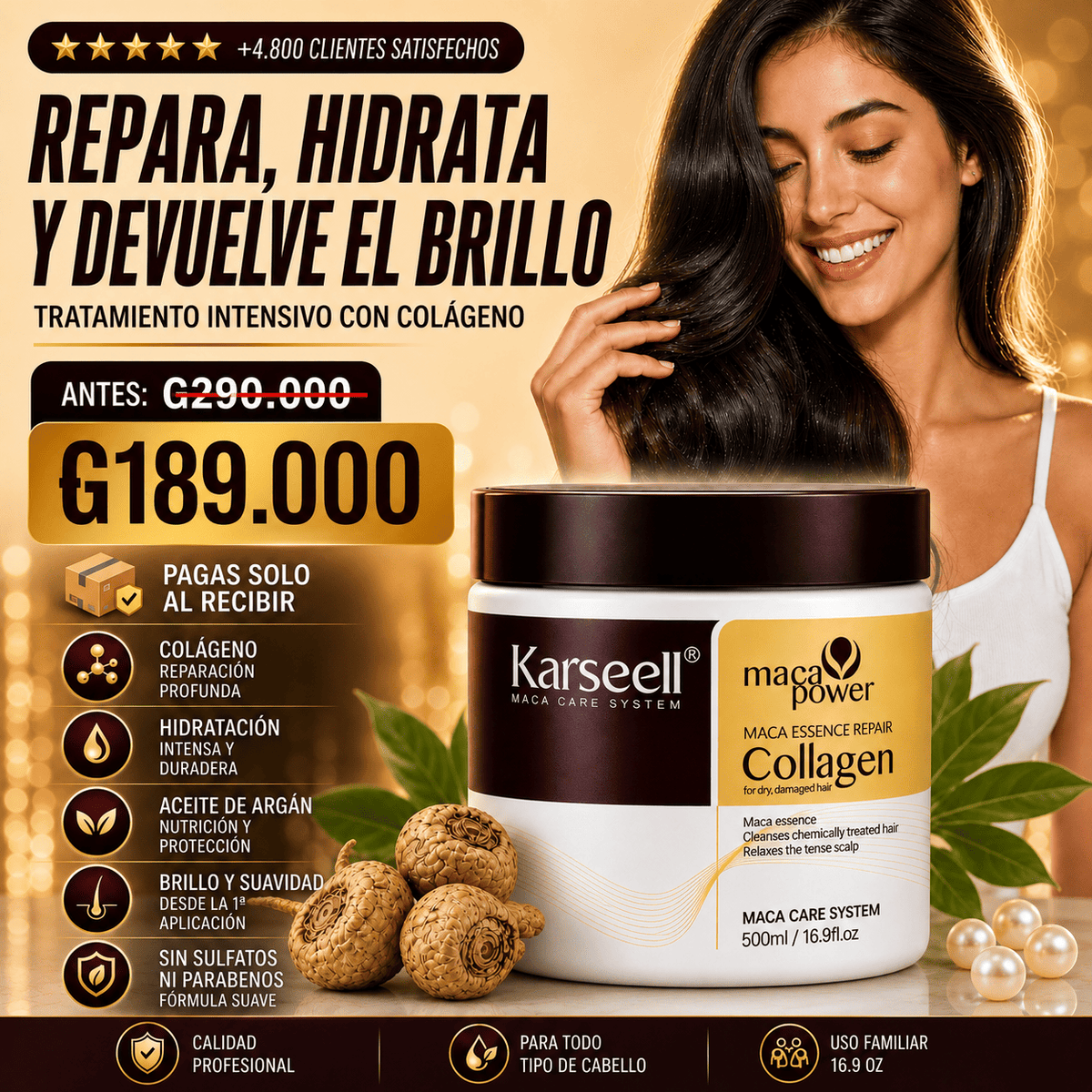 Mascara Capilar Karseell Con Colageno