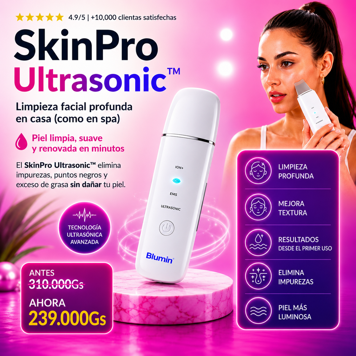 LIMPIADOR FACIAL ULTRASONICO