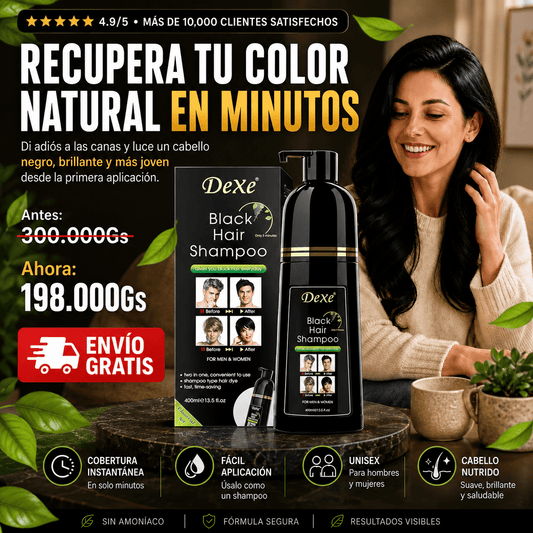 Dexe Black Hair Shampoo - Recupera tu Color Natural en Minutos