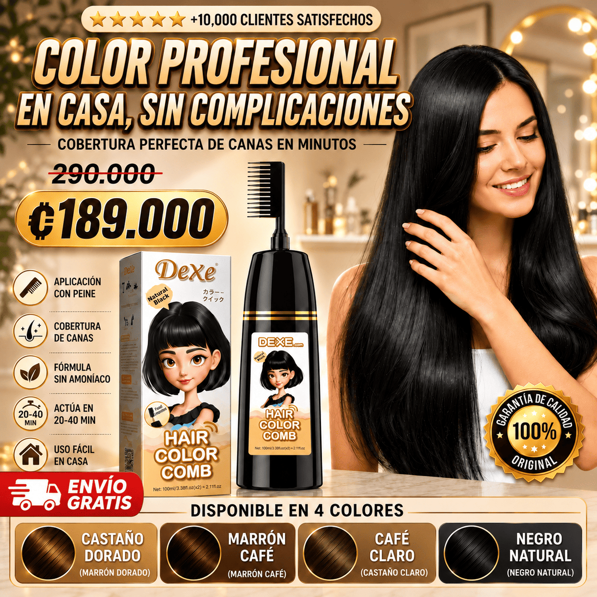PEINE TINTURADOR DEXE HAIR COLOR