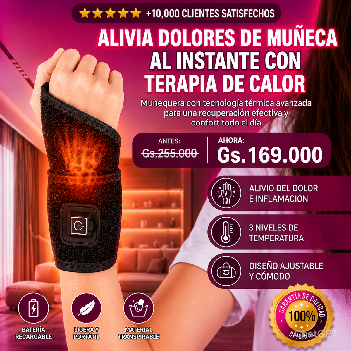 MUÑEQUERA TERMICA RECARGABLE