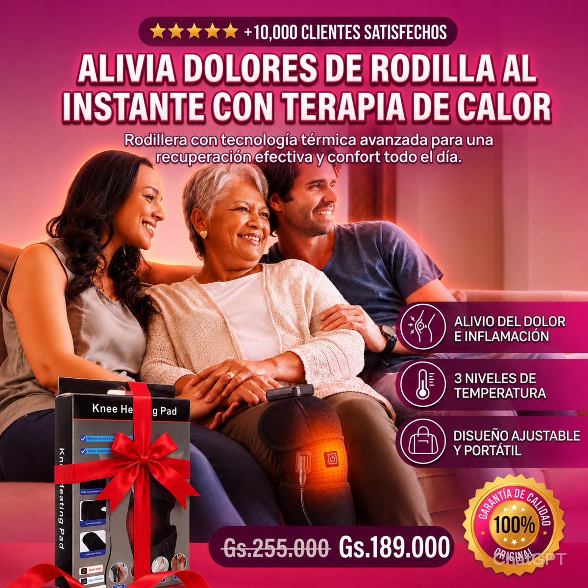 Rodillera Térmica® | Descansa y Alivia el Dolor Rápidamente