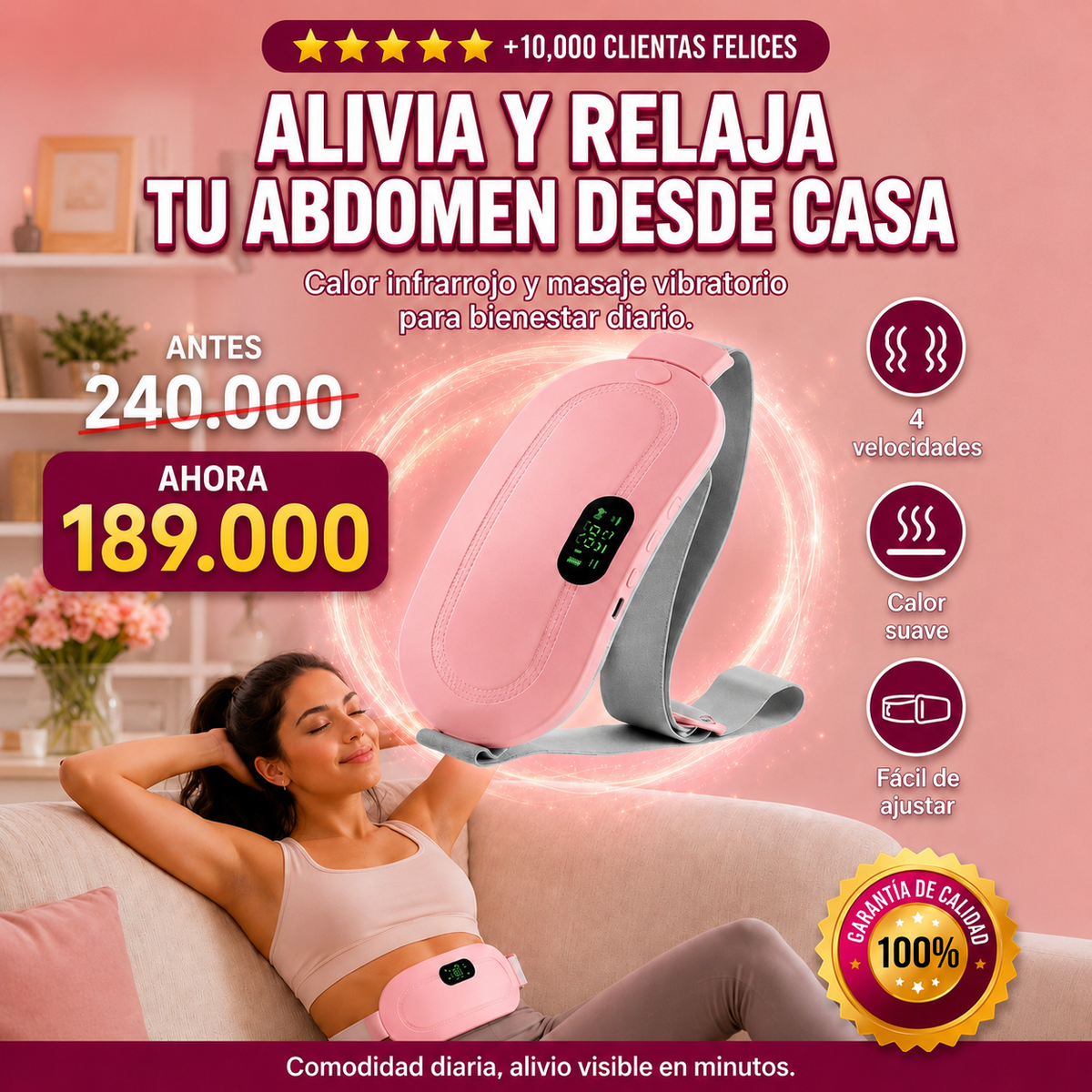 Faja para cólicos menstruales